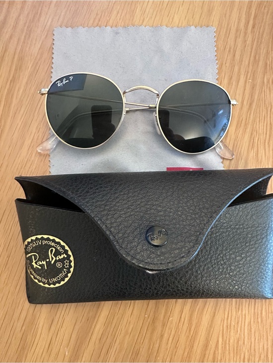 Ray-Ban Accessories - Ray-Ban Gold Frame Round Sunglasses with Dark Lenses
